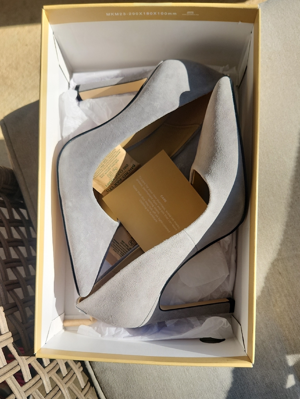 Michael Kors Light Gray Suede Pointed-Toe Pumps